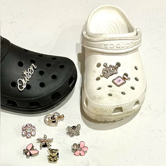 0 Bling Croc Charms, Luxury Rhinestones in Gold, Crystal Croc Charm. BarbieCore - Picture 9 of 10